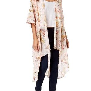 Light pink floral kimono